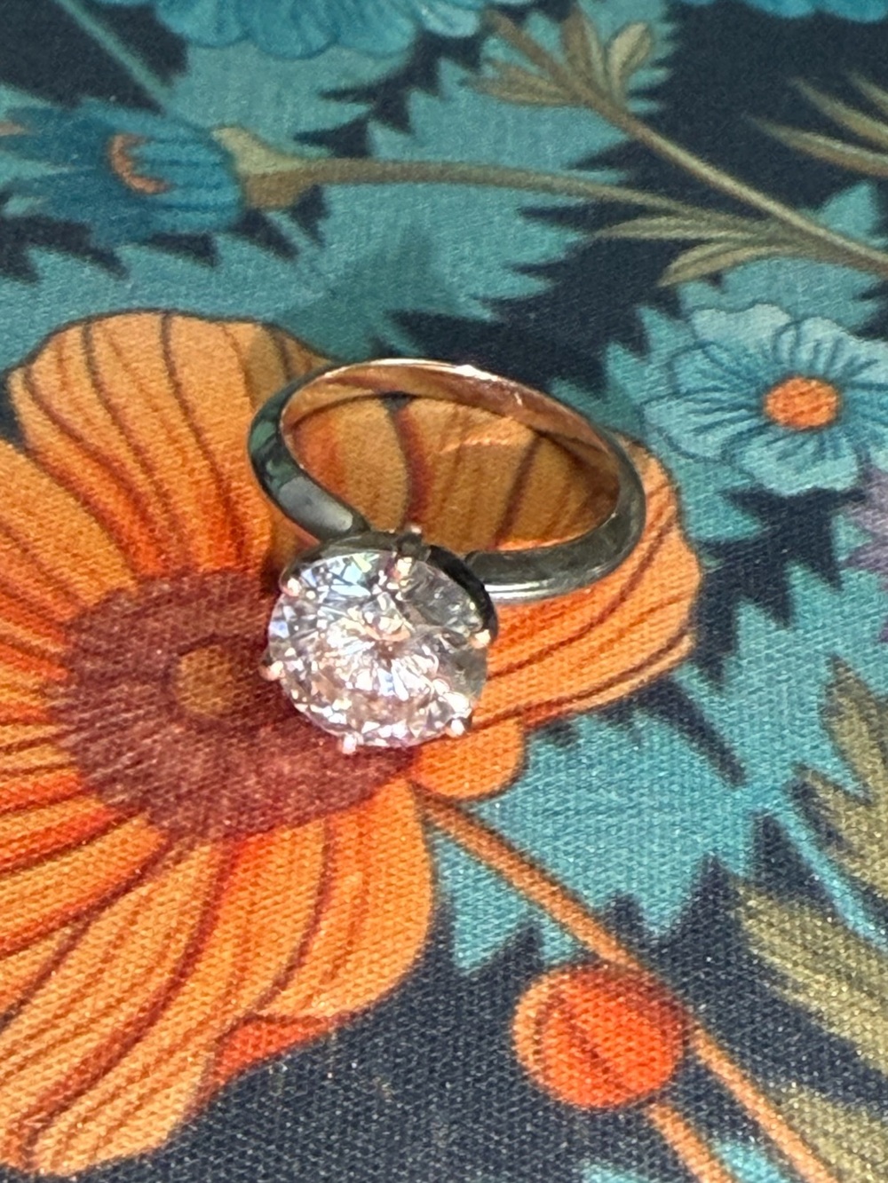 Classic Solitary Engagement Ring Solid 14K White Gold Full Cut 3 CT - Picture 7 of 9